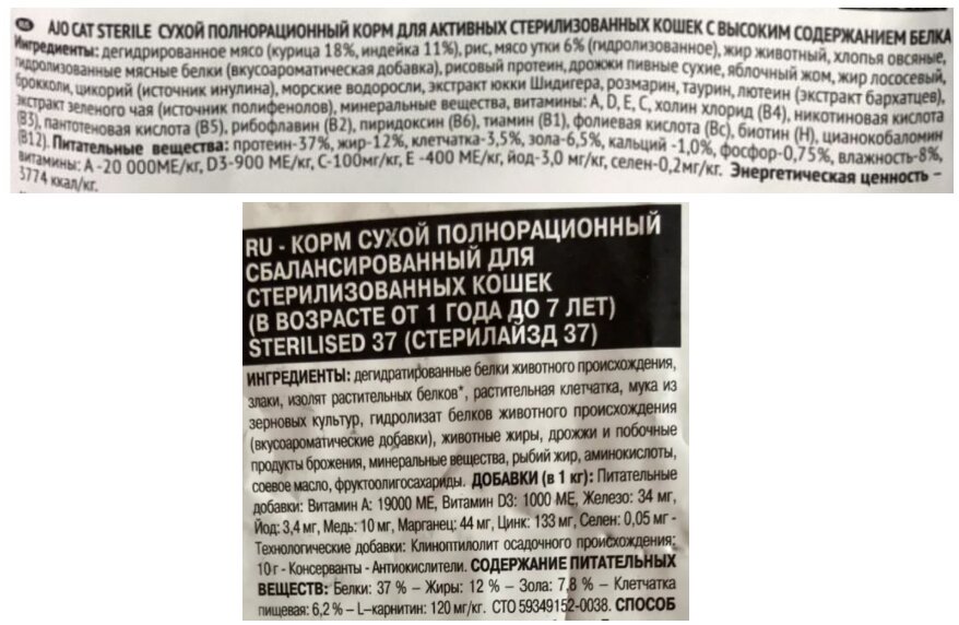korm-dlya-koshek-super-premium-klassa-ajo-royal-canin-sravnenie