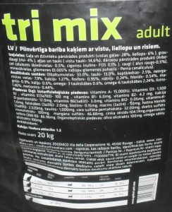 Состав корма Golosi Tri Mix Adult