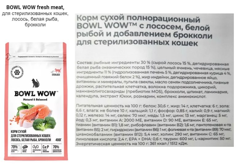 Корм для кошек Bowl Wow fresh meat: отзывы и разбор состава - ПетОбзор