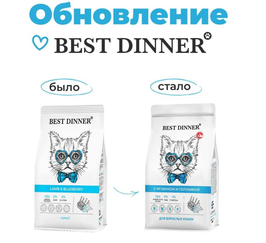 Корма Best Dinner - обновление упаковки